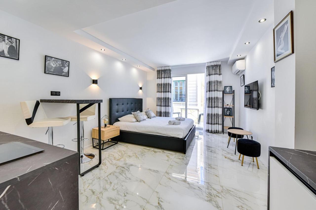 Large Studio - 50M Cannes Beach - Terrace Sea View Exterior foto